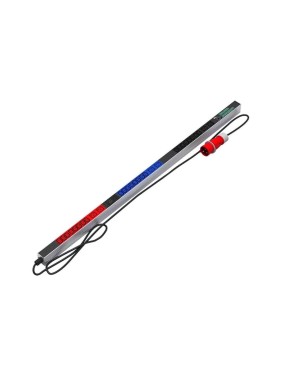 Блок силовых розеток Rem -MC, IEC 60309 C13x24, IEC 60320 С19x6, вход IEC 320 309 3PN, шнур 3 м, 1863x45x60 мм (ВхШхГ), 32А, для шкафов, автомат, алюминий R-MC8-3x32-24C13-6C19-A-MI-1820-3-3P