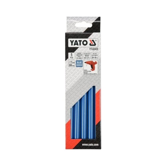 Стержни для клеевого пистолета 11x200 мм, 5 шт, синие YATO YT-82435