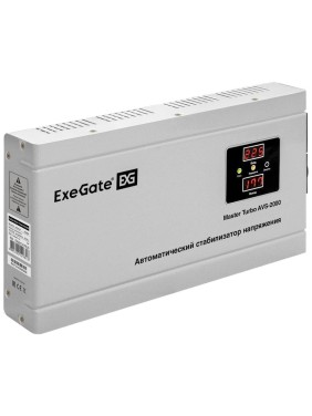 Стабилизатор напряжения ExeGate Master Turbo AVS-2000 2000ВА, 100-265В, цифр. индикация вход вых. напряжения, 220В-8%, КПД 98%, 5 уровней защиты, задержка, усил 291747