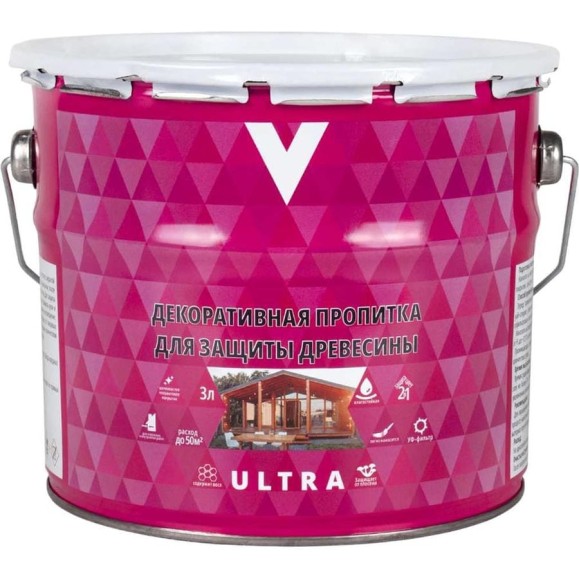 Декоративная пропитка V Ultra палисандр, 3 л 255433 Декоративная пропитка V Ultra палисандр, 3 л 255433