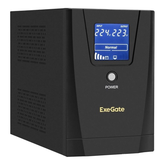 ИБП ExeGate SpecialPro Smart LLB-1500.LCD.AVR.2C13, USB, съемн.кабель, металлический корпус, Black 292800