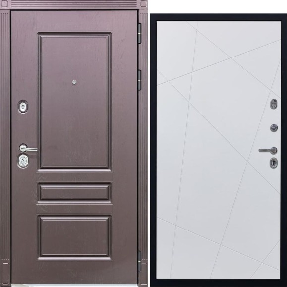 Дверь DIVA STR МХ-27 2050x860 мм, правая, Крафтовый дуб - Д11 Белый софт УТ-00079887