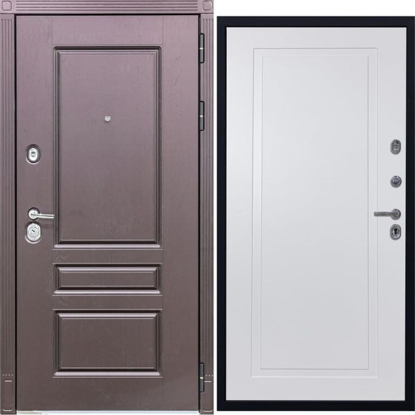 Дверь DIVA STR МХ-27 2050x960 мм, правая, Крафтовый дуб - Н10 Белый софт УТ-00079926