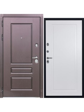 Дверь DIVA STR МХ-27 2050x960 мм, левая, Крафтовый дуб - Н10 Белый софт УТ-00079927