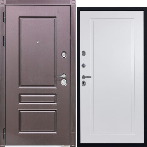 Дверь DIVA STR МХ-27 2050x960 мм, левая, Крафтовый дуб - Н10 Белый софт УТ-00079927
