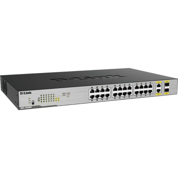 Неуправляемый коммутатор d-link с 24 портами 10/100/1000base-t, 2 комбо-портами 100/1000base-t/sfp и функцией энергосбережения DGS-1026MP/B1A Неуправляемый коммутатор d-link с 24 портами 10/100/1000base-t, 2 комбо-портами 100/1000base-t/sfp и функцией энергосбережения DGS-1026MP/B1A