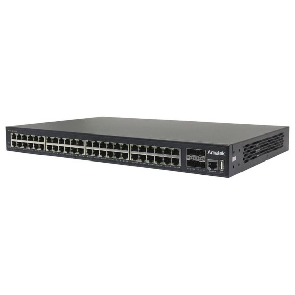 52-портовый 10 гигабитный управляемый l3 коммутатор Amatek An-sgm52p48 с poe до 800Вт 7000792