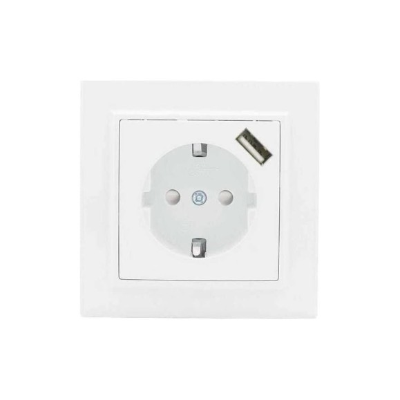 1-местная розетка EKF СП с/з Минск 16А белая с защитными шторками с USB 1А ERR16-028-100-USB 1-местная розетка EKF СП с/з Минск 16А белая с защитными шторками с USB 1А ERR16-028-100-USB