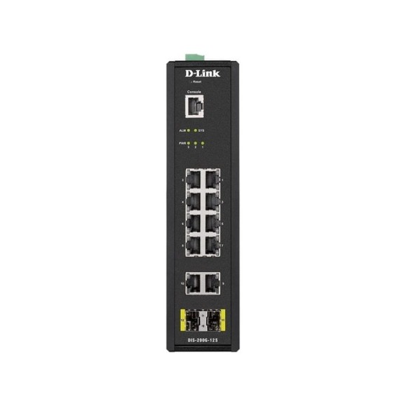 Промышленный управляемый коммутатор 2 уровня d-link Proj с 10 портами 10/100/1000base-t и 2 портами 1000base-x sfp DIS-200G-12S/A1A Промышленный управляемый коммутатор 2 уровня d-link Proj с 10 портами 10/100/1000base-t и 2 портами 1000base-x sfp DIS-200G-12S/A1A