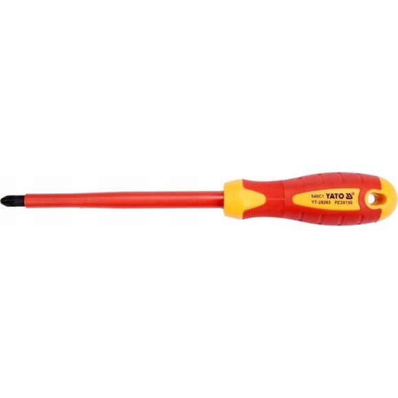 Диэлектрическая отвертка YATO 1000 В PZ3x150 мм YT-28263