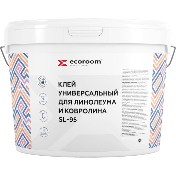 Клей для линолеума и ковролина ECOROOM Sl-95 10 кг 331-6-10 Клей для линолеума и ковролина ECOROOM Sl-95 10 кг 331-6-10