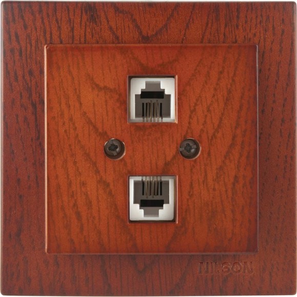 2-местная телефонная розетка Nilson СУ, TOURAN WOOD, черешня 24261041