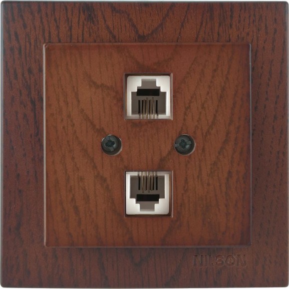 2-местная телефонная розетка Nilson СУ, TOURAN WOOD, орех 24271041