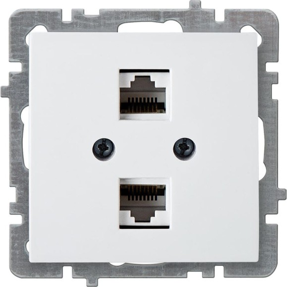 Механизм 2-местной компьютерной розетки Nilson СУ, RJ45 CAT6, TOURAN-ALEGRA-THOR, белый 24110447 Механизм 2-местной компьютерной розетки Nilson СУ, RJ45 CAT6, TOURAN-ALEGRA-THOR, белый 24110447