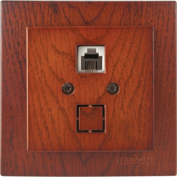 1-местная телефонная розетка Nilson СУ, TOURAN WOOD, черешня 24261040