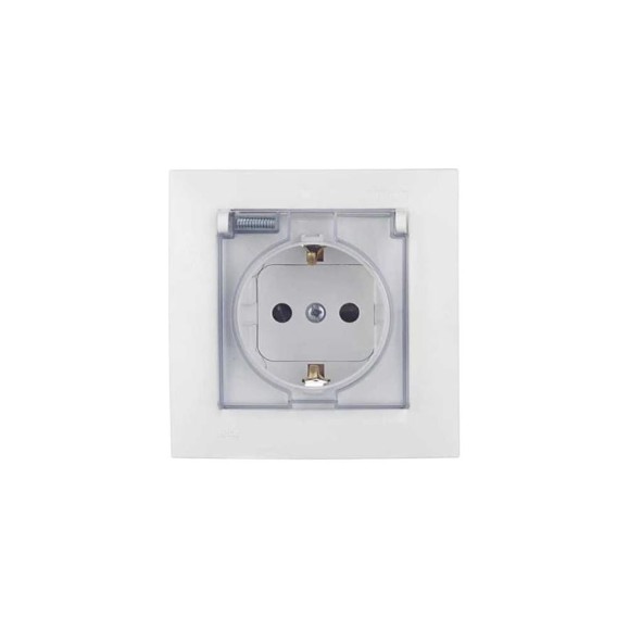 Розетка с заземлением, шторками и крышкой IP-44 Simon 1590450-030 Розетка с заземлением, шторками и крышкой IP-44 Simon 1590450-030