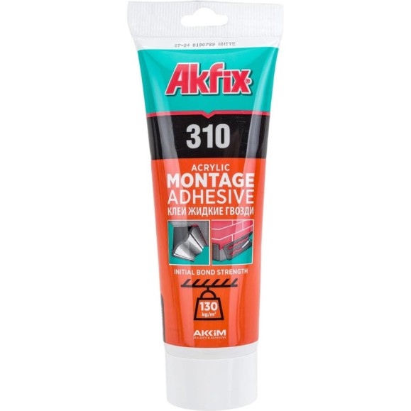 Монтажный акриловый суперсильный клей Akfix 310, белый, 250 мл GA205