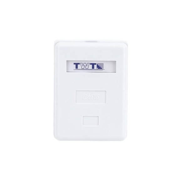 Настенная розетка 1 порт RJ-45, категория 6, экранированная, белая, TWT-SM1-45/S6-WH