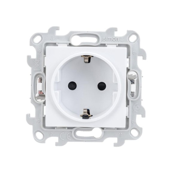 Розетка Simon 2К+З с защитными шторками Push&Go, белый 2420432-030 Розетка Simon 2К+З с защитными шторками Push&Go, белый 2420432-030