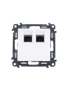 Информационная розетка Legrand Valena LIFE двойная RJ45 Кат.5е UTP.С лицевой панелью.Белая 753441