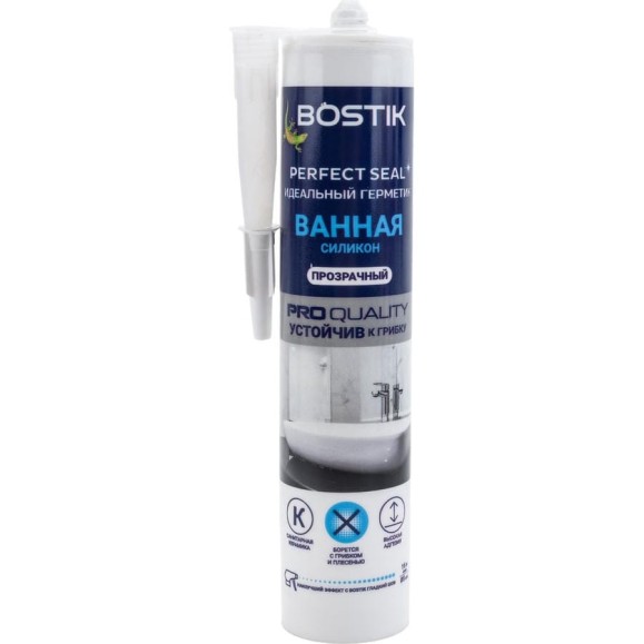 Идеальный герметик Bostik Perfect Seal Ванная Силикон прозрачный, 280 мл BOK212793P Идеальный герметик Bostik Perfect Seal Ванная Силикон прозрачный, 280 мл BOK212793P