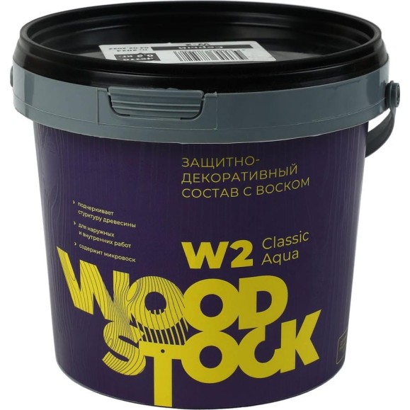 Защитно-декоративный состав Woodstock W-2 лак ВД-АК Classic БЕСЦВЕТНЫЙ 0,9 кг ТД000004045