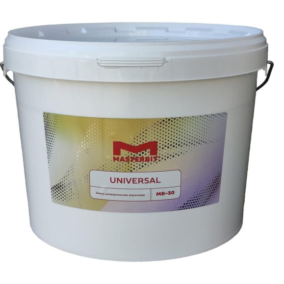 Акриловая эмаль МАСТЕРБИТ МБ-30 UNIVERSAL матовая 10 кг ТД000001703