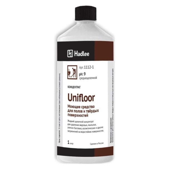 Концентрированное моющее средство для полов и твердых поверхностей Hadlee Unifloor 1 л 1112-1