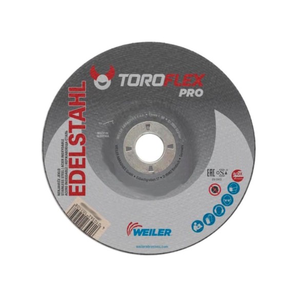 Круг шлифовальный по нержавеющей стали F27 180x6.5x22.23 мм, 20A24R-BF PRO TOROFLEX 4010362058256 Круг шлифовальный по нержавеющей стали F27 180x6.5x22.23 мм, 20A24R-BF PRO TOROFLEX 4010362058256