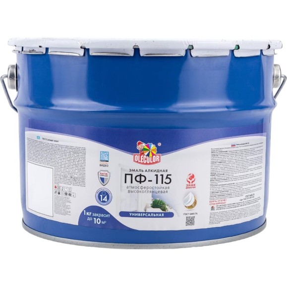 Эмаль OLECOLOR ПФ-115 зеленый, 10 кг 4300005176