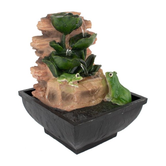 Фонтан комнатный GARDEN SHOW Водопад с лягушками 13,5x13,5x18,5 см., 1/12 ПТ000002272