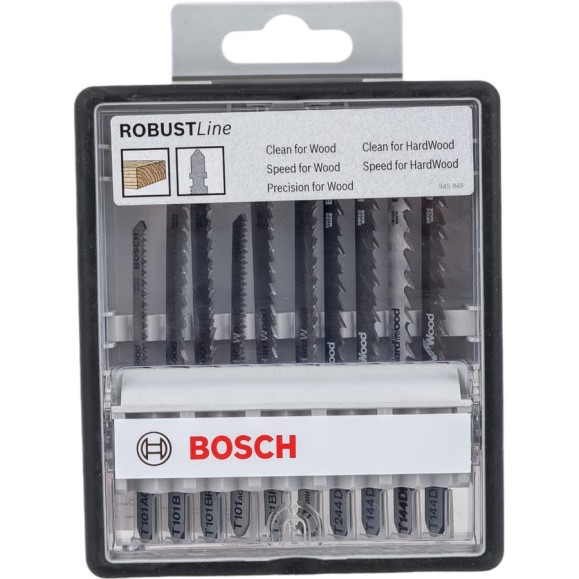 Набор пилок по дереву Robust Line U хвостовик 10 шт Bosch 2607010540