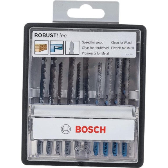 Набор пилок Robust Line T хвостовик 10 шт Bosch 2607010542