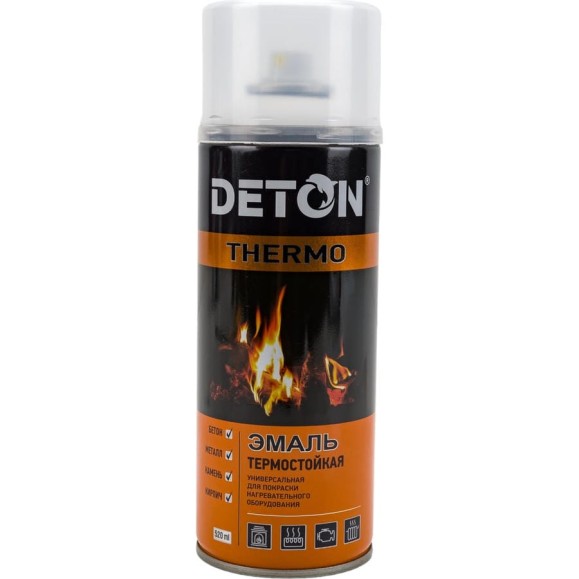 Аэрозольная эмаль Deton термостойкая белая THERMO 520 мл 126939 DTN-A70789