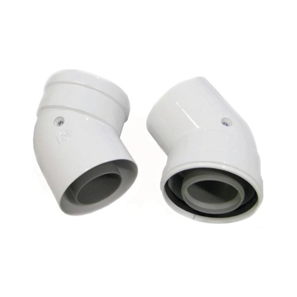 Коаксиальный отвод ARISTON 45 M/F d60/100 2 шт, цвет серый, для котлов ALTEAS X 3319058