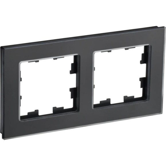 2-местная рамка IEK Brite ру-2-2-бр стекло черный матовый BR-M22-G-31-K02 2-местная рамка IEK Brite ру-2-2-бр стекло черный матовый BR-M22-G-31-K02