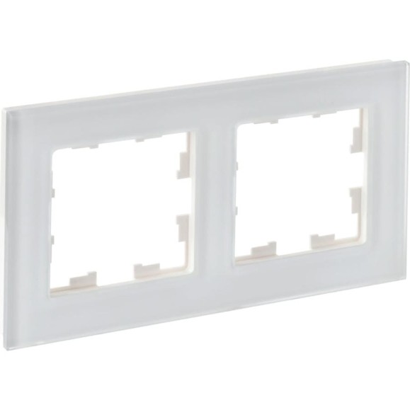 2-местная рамка IEK Brite ру-2-2-бр стекло белый матовый BR-M22-G-31-K01 2-местная рамка IEK Brite ру-2-2-бр стекло белый матовый BR-M22-G-31-K01