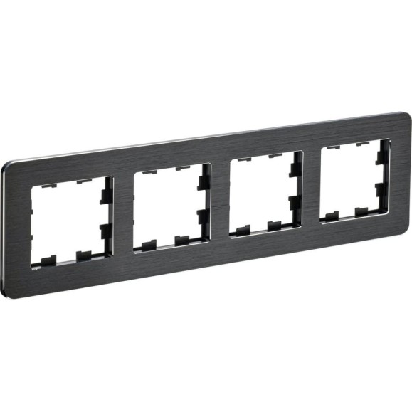 4-местная рамка IEK Brite ру-4-1-бр металл черный re al BR-M42-M-21-K02