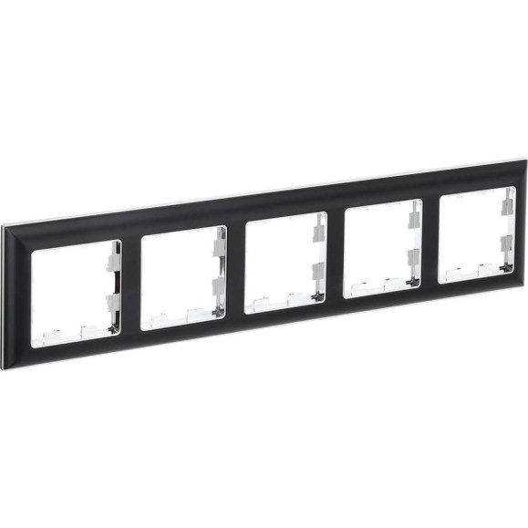5-местная рамка IEK Brite ру-5-бр хром/черный BR-M52-12-2-K23 5-местная рамка IEK Brite ру-5-бр хром/черный BR-M52-12-2-K23
