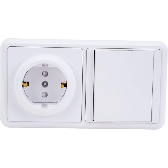 Блок TDM ELECTRIC комбинированный, БКВР 1-но клавишный выключатель, розетка, 2П З с з/ш SQ1813-0001 Блок TDM ELECTRIC комбинированный, БКВР 1-но клавишный выключатель, розетка, 2П З с з/ш SQ1813-0001