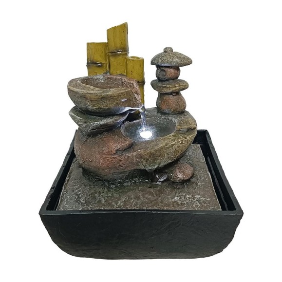 Комнатный фонтан комнатный GARDEN SHOW Оазис со светодиодной подсветкой, 13,3x13,3x17,5 см., 1/12 ПТ000002729