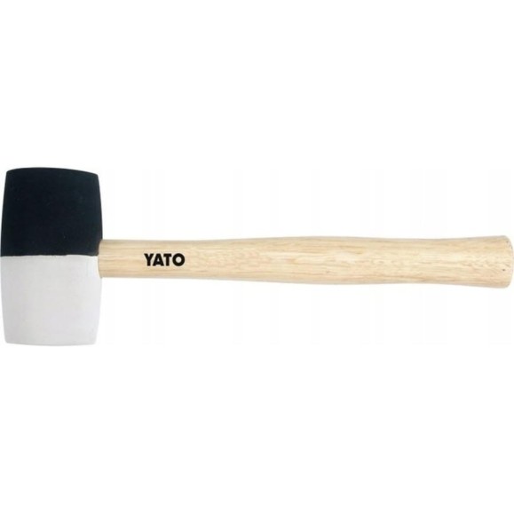 Резиновая киянка с деревянной рукояткой (черно-белая, 370 г) YATO YT-4602 Резиновая киянка с деревянной рукояткой (черно-белая, 370 г) YATO YT-4602