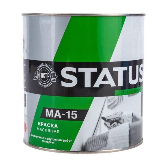 Масляная краска Радугамалер STATUS МА-15 (белая; по металлу, дереву, бетону; 2,6 кг) 4630018082291