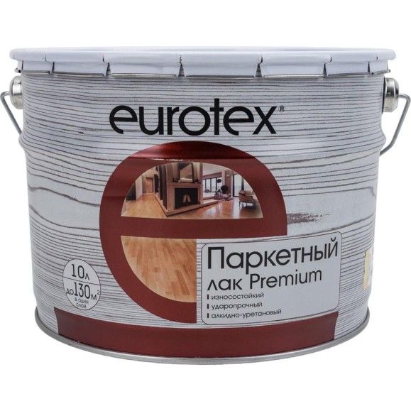 Паркетный лак Eurotex Premium глянцевый 10 л 1 17261 Паркетный лак Eurotex Premium глянцевый 10 л 1 17261