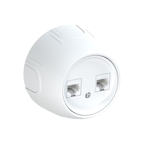 Накладная розетка OneKeyElectro (наружная) двойная компьютерная RJ45 кат.5e Rotondo, цвет белый 7700891