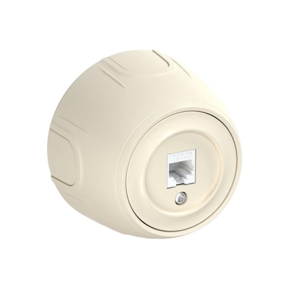 Накладная розетка OneKeyElectro (наружная) компьютерная RJ45 кат.5e Rotondo, цвет бежевый 7700887