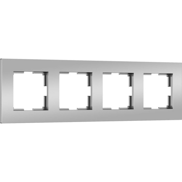 Рамка WERKEL на 4 поста slab (серебро матовый) a062817 Рамка WERKEL на 4 поста slab (серебро матовый) a062817