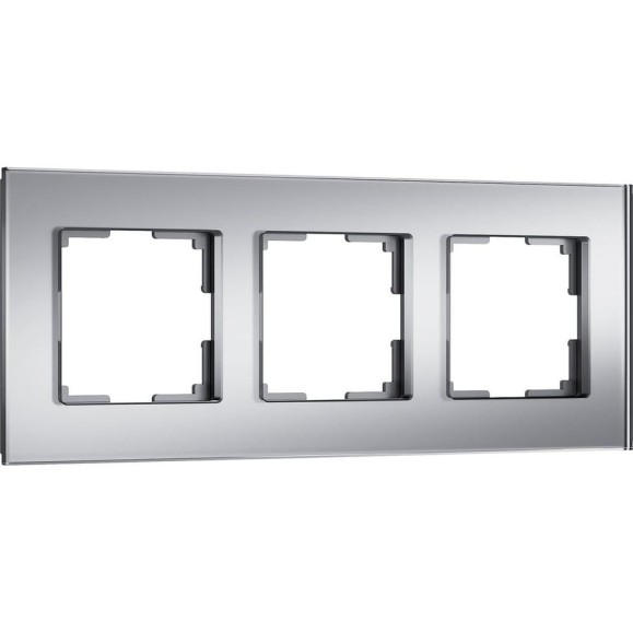 Рамка WERKEL на 3 поста senso (серебряный, стекло soft-touch) a064570 Рамка WERKEL на 3 поста senso (серебряный, стекло soft-touch) a064570