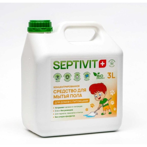 Средство для пола SEPTIVIT "Для домов с питомцами", 3 л 207_3 Средство для пола SEPTIVIT "Для домов с питомцами", 3 л 207_3