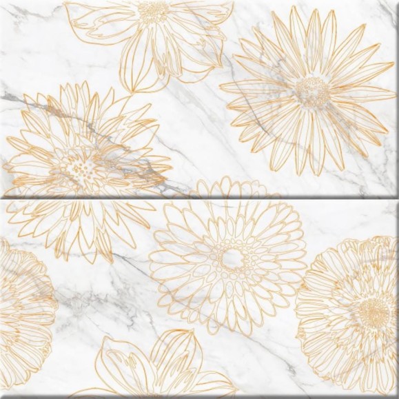 Панно Beryoza Ceramica Briere Flower белый, 600x600x9 мм, комплект из 2 шт. ТГ-00005867